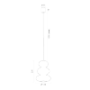 Designerska lampa wisząca czarna miodowy połysk szklana biała kulka ORLANDO 8826 Argon